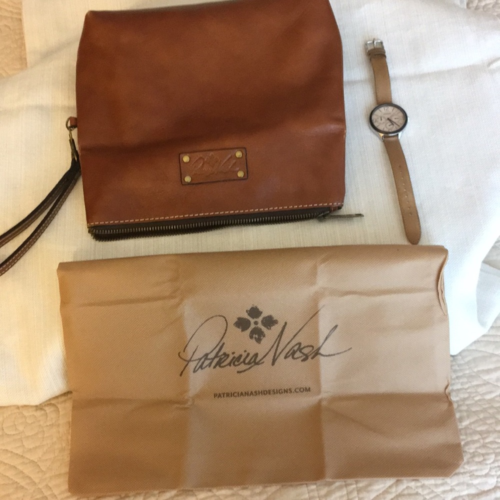 Patricia Nash leather wristlet.
